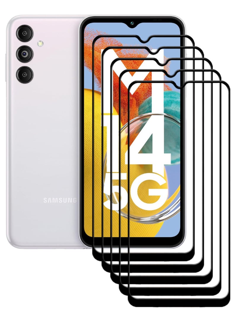 ACLIX 5 Pieces Antistatic ESD Dustproof Premium Quality High Definition Tempered Glass Screen Protector Designed For Samsung Galaxy M14 - Image 1