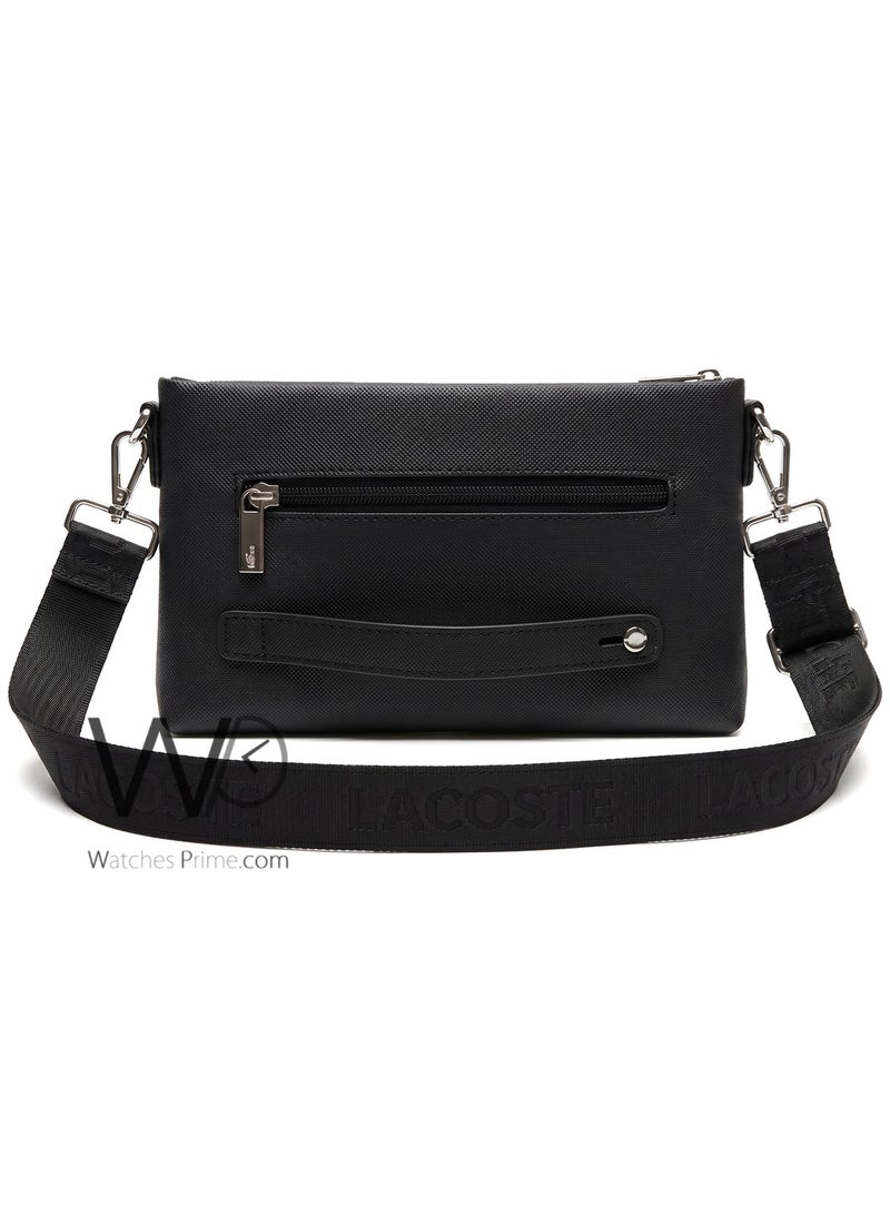 Lacoste Black Piqué Textured Crossbody Bag and Tech Clutch - Image 3