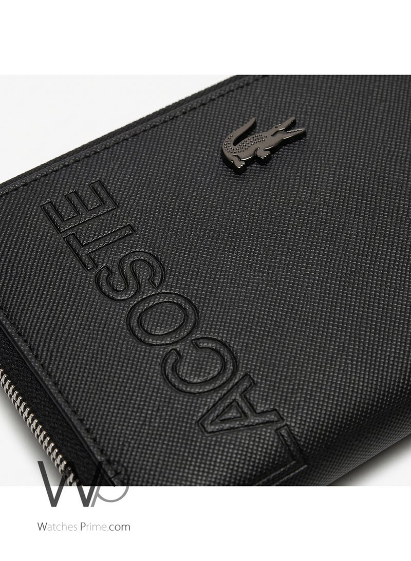 Lacoste Black Piqué Textured Crossbody Bag and Tech Clutch - Image 5
