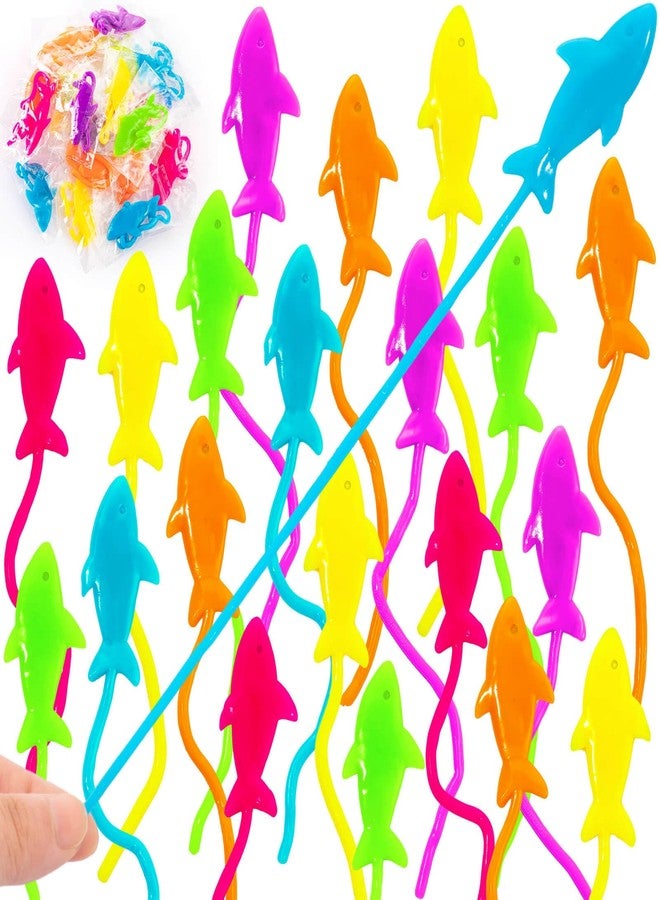HLARTNET 25 PCS Sticky Shark Toys for Kids, Stretchy Shark Gifts Bulk, Ocean Under Sea Themed Favors Goodie Bags Stuffer, Classroom Prizes Students Rewards - Image 1