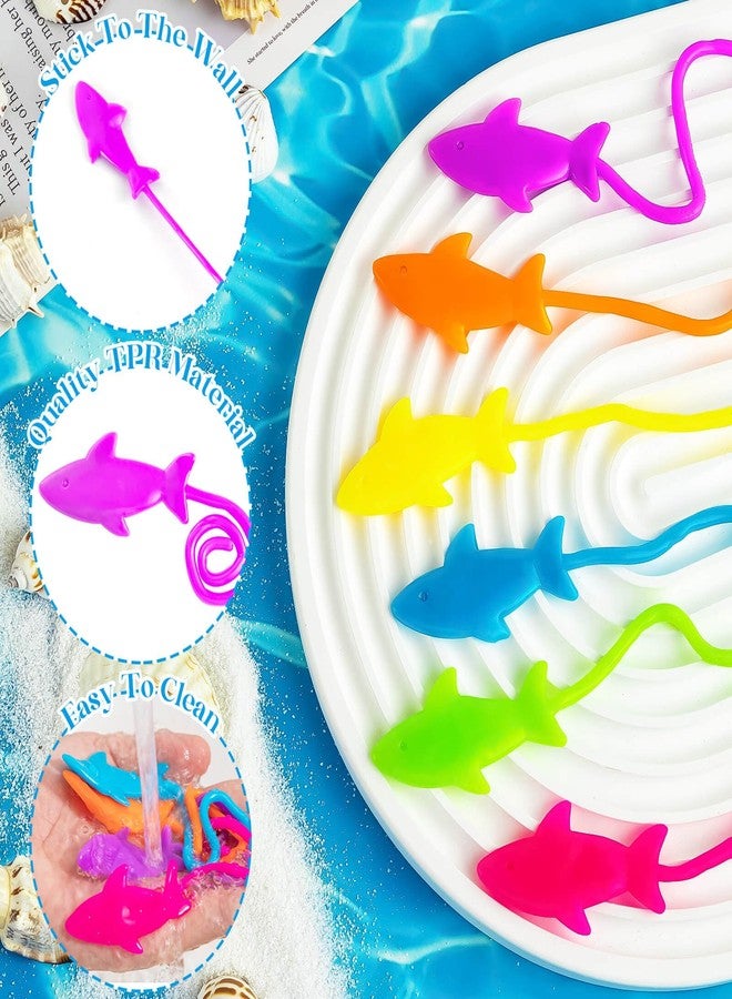HLARTNET 25 PCS Sticky Shark Toys for Kids, Stretchy Shark Gifts Bulk, Ocean Under Sea Themed Favors Goodie Bags Stuffer, Classroom Prizes Students Rewards - Image 3