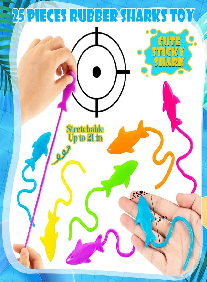 HLARTNET 25 PCS Sticky Shark Toys for Kids, Stretchy Shark Gifts Bulk, Ocean Under Sea Themed Favors Goodie Bags Stuffer, Classroom Prizes Students Rewards - Image 2