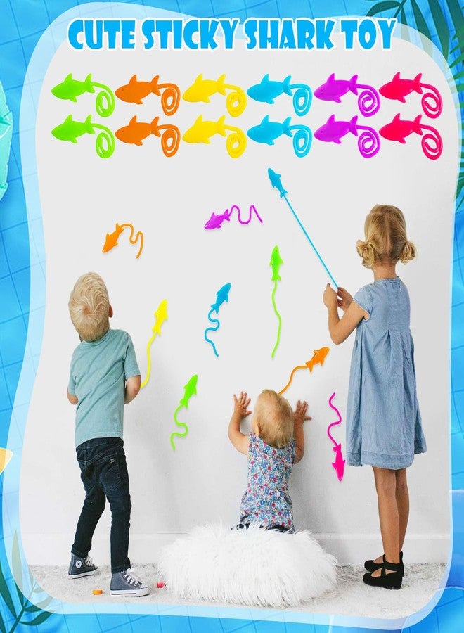 HLARTNET 25 PCS Sticky Shark Toys for Kids, Stretchy Shark Gifts Bulk, Ocean Under Sea Themed Favors Goodie Bags Stuffer, Classroom Prizes Students Rewards - Image 4
