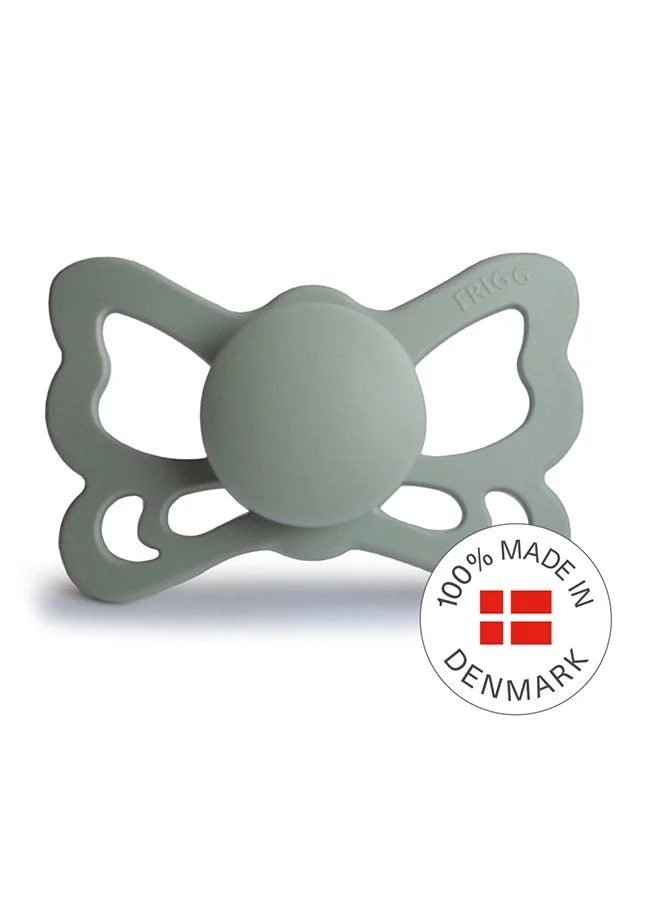 FRIGG Butterfly Anatomical Silicone Baby Pacifier 6-18M Sage Size 2