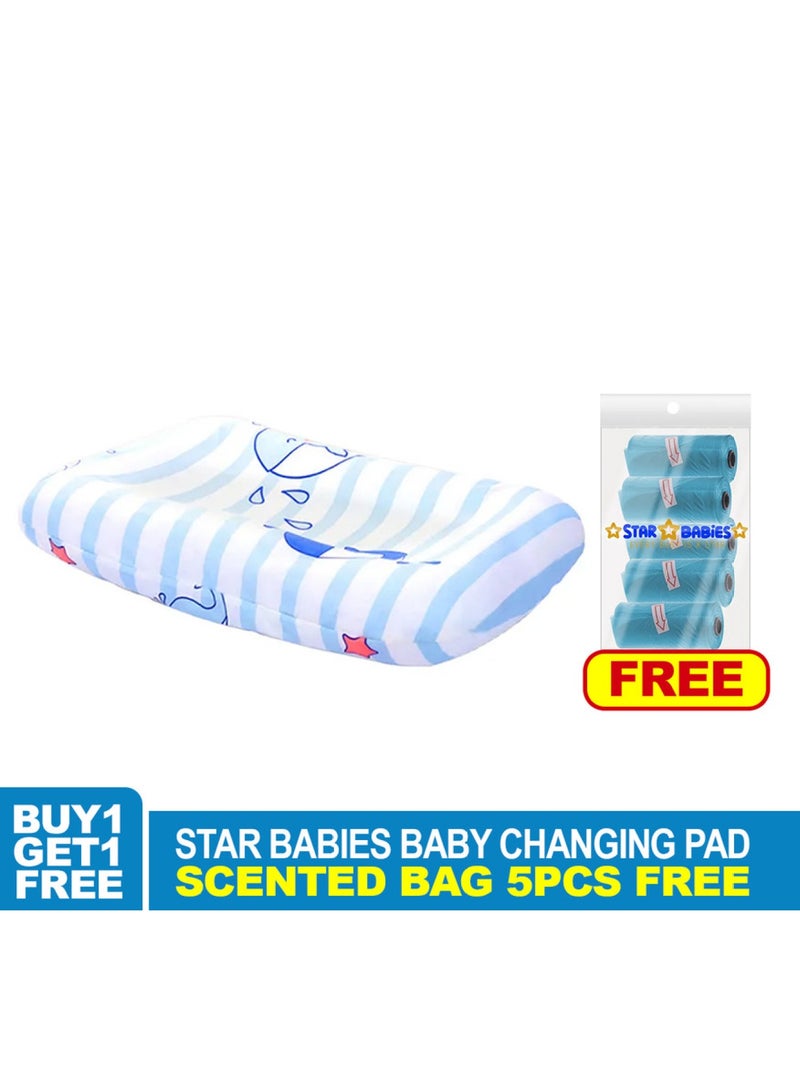 STAR BABiES Changing Pad - Printed Blue With Fee Scented Bag 5Pcs - Blue Buy 1 Get 1  - Image 2
