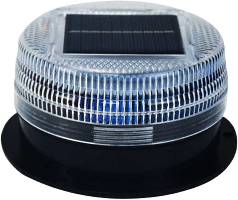 Solar Powered Red And Blue LED Warning Light With Magnetic Base - Image 1