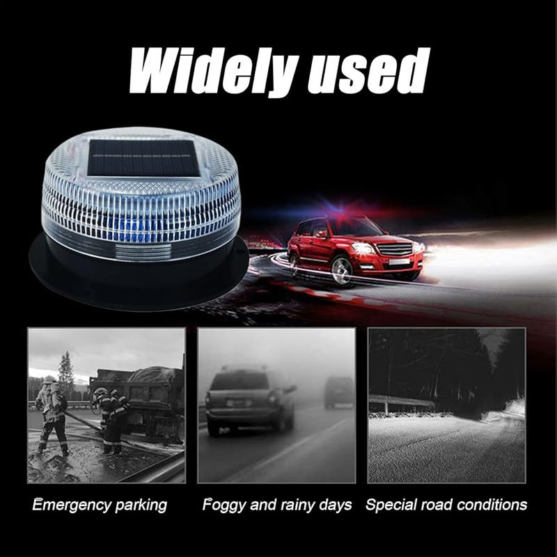 Solar Powered Red And Blue LED Warning Light With Magnetic Base - Image 5