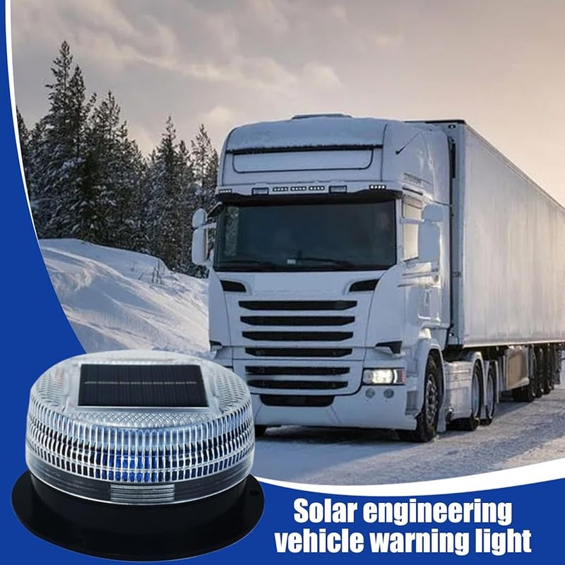 Solar Powered Red And Blue LED Warning Light With Magnetic Base - Image 3