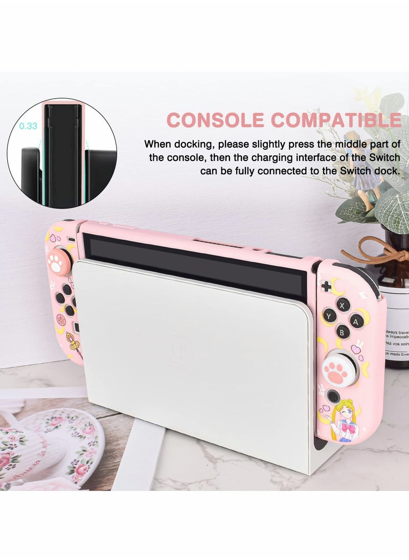 KASTWAVE - Protective Case for Nintendo Switch Cute Soft Slim Grip Cover Shell for Console and Joy Con with Screen Protector Thumb Grips Anti Scratch - Image 1