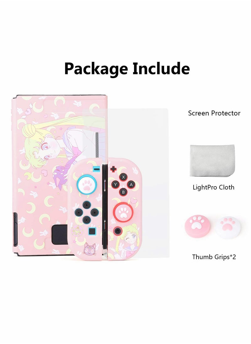 KASTWAVE - Protective Case for Nintendo Switch Cute Soft Slim Grip Cover Shell for Console and Joy Con with Screen Protector Thumb Grips Anti Scratch - Image 1