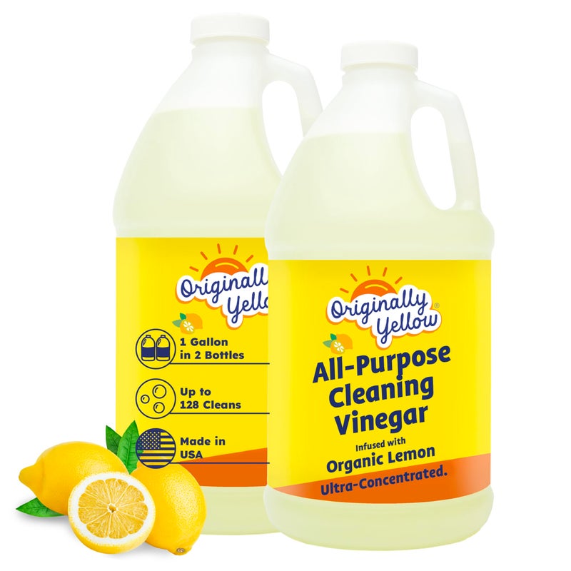 Originally Yellow Lemon White Vinegar For Cleaning Purpose USA Made All Purpose Cleaner Use as Glass Kitchen Floor Cleaner Plant Derived Cleaning Vinegar 1 Gallon in 2 pack 128 Oz - Image 2