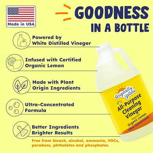 Originally Yellow Lemon White Vinegar For Cleaning Purpose USA Made All Purpose Cleaner Use as Glass Kitchen Floor Cleaner Plant Derived Cleaning Vinegar 1 Gallon in 2 pack 128 Oz - Image 3