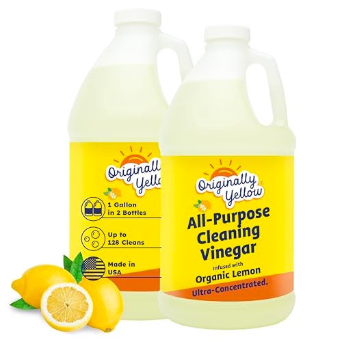 Originally Yellow Lemon White Vinegar For Cleaning Purpose USA Made All Purpose Cleaner Use as Glass Kitchen Floor Cleaner Plant Derived Cleaning Vinegar 1 Gallon in 2 pack 128 Oz - Image 1