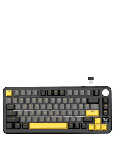 ATTACK SHARK X85PRO Wireless Mechanical Keyboard with TFT Display and Knob, 75% QMK Gaming Keyboard with Gasket, 2.4G/BT/USB-C Wired, Hot Swappable, 4000mAh, NKRO, RGB, PC/MAC
