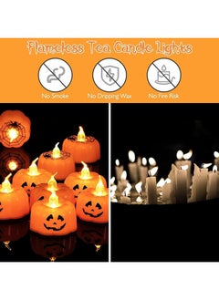 VUCATIN 12pcs Pumpkin Candle Light Party Supplies LED Lights Lantern Lamp Ornaments Props Decorations for Home (Spider Net)  - Image 3