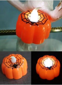 VUCATIN 12pcs Pumpkin Candle Light Party Supplies LED Lights Lantern Lamp Ornaments Props Decorations for Home (Spider Net)  - Image 4