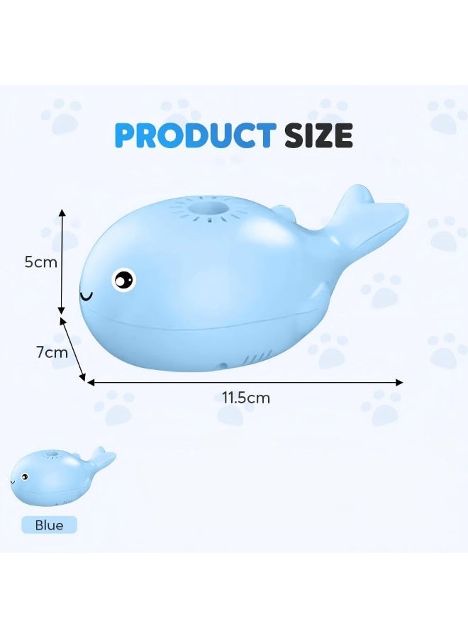 كرة ألعاب قطط عائمة مطورة على شكل حوت - كرة قدم كهربائية تفاعلية متحركة للقطط المنزلية، لعبة تمارين آلية تعمل بالبطارية للحيوانات الأليفة، لون أزرق - Image 2