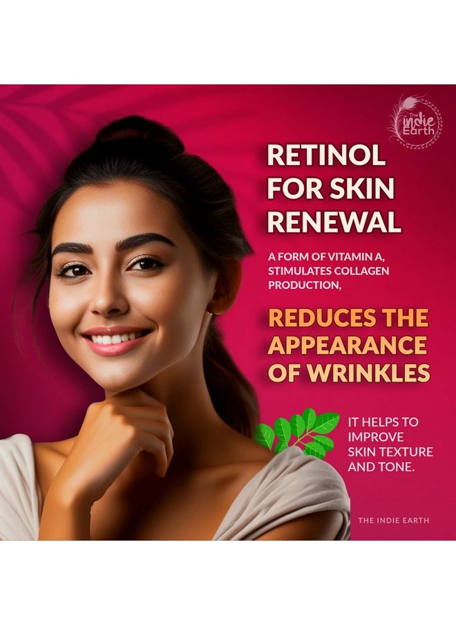 The Indie Earth Retinol 2.5% Deep Wrinkle Repair Serum With Vitamin C Serum, Vegan Glutathione, Vitamin E & Tea Tree Extract Anti-Wrinkle Serum, Best Retinol Serum 30Ml | 1 Fl.Oz  - Image 4