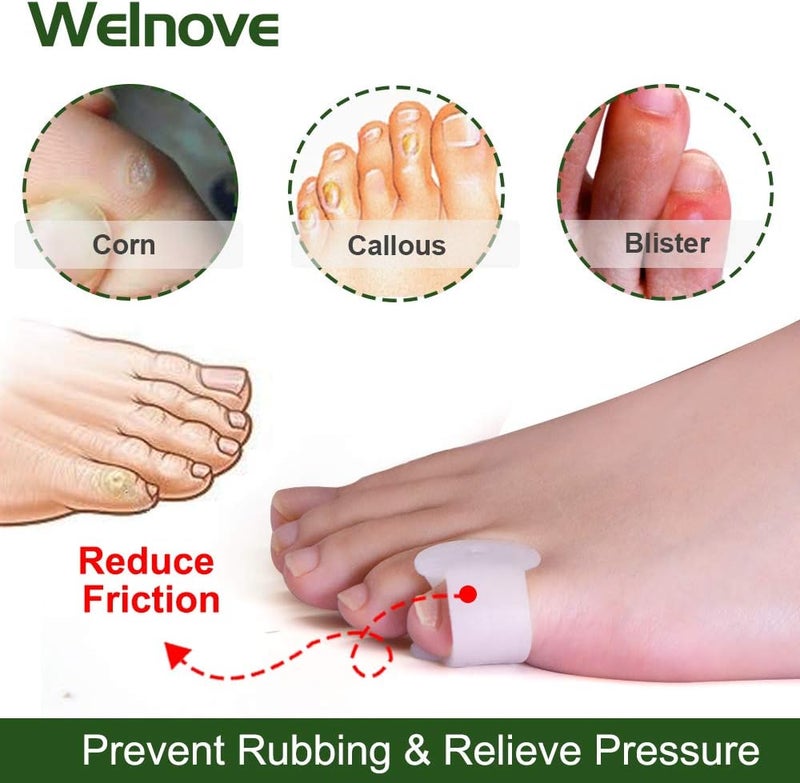 Welnove Gel Toe Separator - Pinky Toe Spacers for Rubbing Relief (Pack of 12) - Image 3
