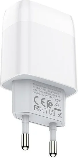 Polhammobile Polham 2.4A Current Protected 2 USB Port Ultra Fast Charging Adapter, Smart Chip, Heat-Free Charging Head