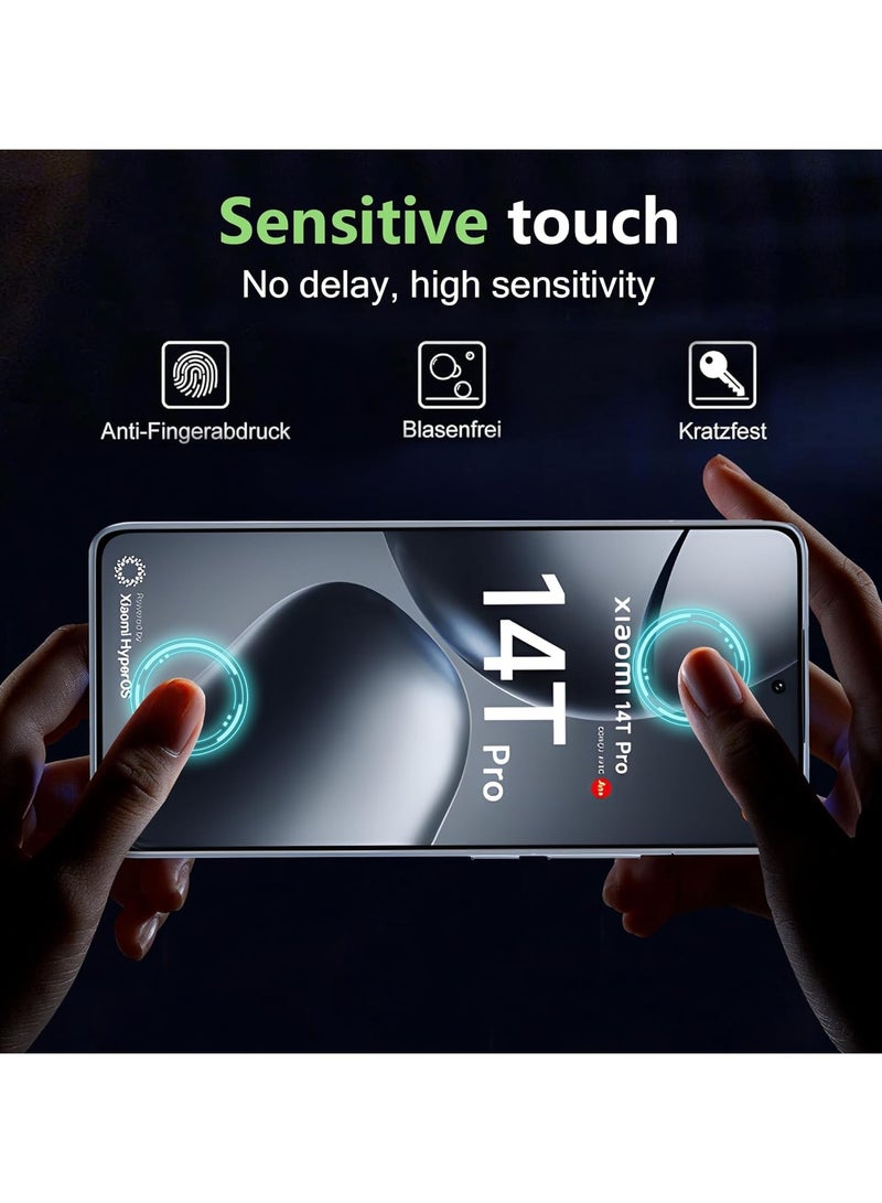 2 In 1Tempered Glass and Camera Lens Protector for Redmi 14T Pro, HD Clear 9H Hardness [Case Friendly] Film Bubble Free - Image 3