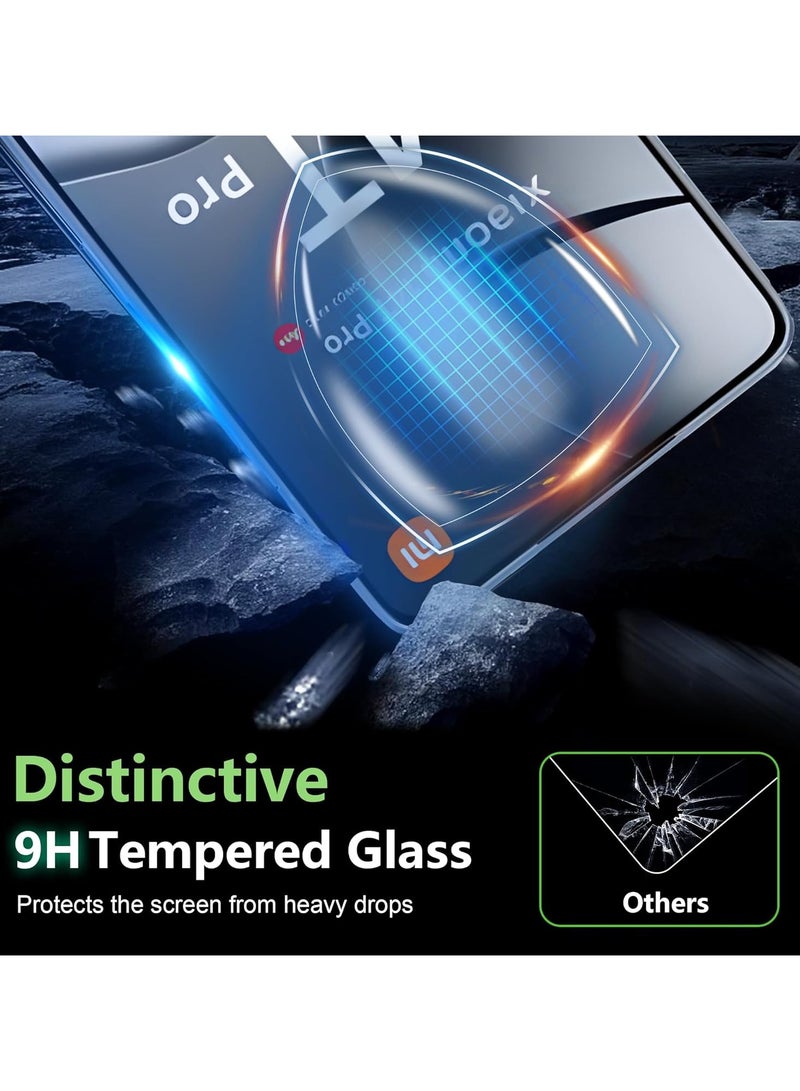 2 In 1Tempered Glass and Camera Lens Protector for Redmi 14T Pro, HD Clear 9H Hardness [Case Friendly] Film Bubble Free - Image 5