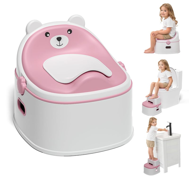 MoreFeel 3-in-1 Toddler Potty Training Toilet for Boys & Girls - Convertible Potty Chair with Step Stool for Toddlers 1-3, Anti-Slip Design Toddler Toilet Seat - Removable & Easy to Clean - Image 1