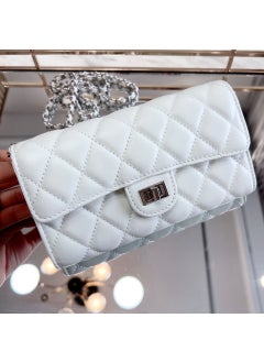 Mini Square Woc Chain Bag Long Wallet Card Holder Single Shoulder Slant Cross Mobile Phone Bag For Women Motorcycle Equipment Ac White