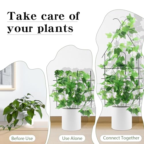 ZOUTOG Trellis for Climbing Plants Indoor 4 Pack 30 InchRustproof Metal Garden Trellis for Potted PlantsHouseplant Support Indoor Outdoor for Ivy Pothos Monstera Hoya Flower VinesHouse Shape - Image 3
