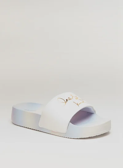 Celeste Women's Typographic Print Slides