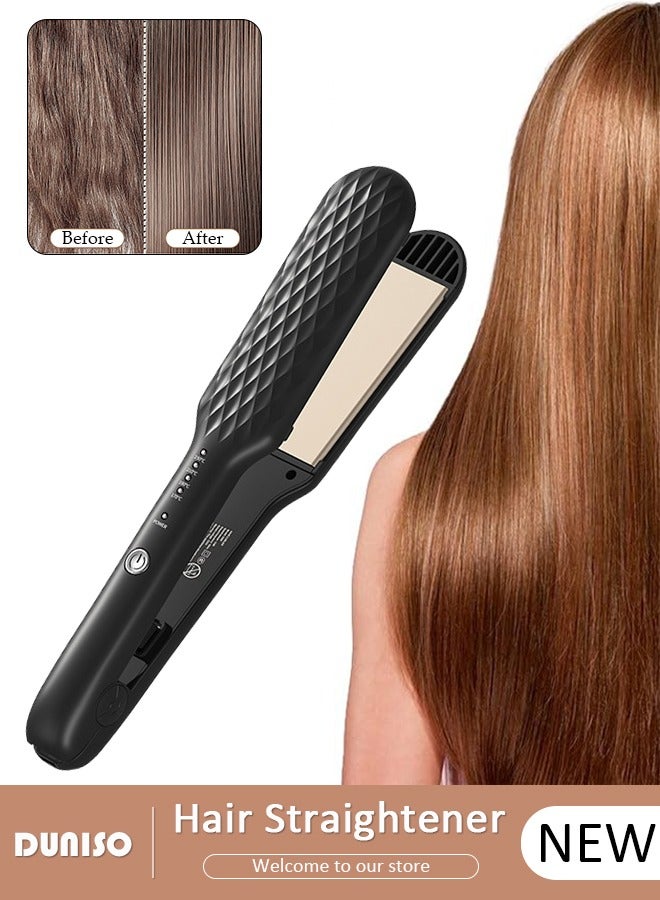 DUNISO Cordless Hair Straightener, Hair Straightening Iron with 3 Heat Settings, Rechargeable Flat Iron with Adjustable Temp for Straightening Curling Hair, Fast Heat Up, Portable Hair Iron for All Hair Types Hair Straightener - Image 1