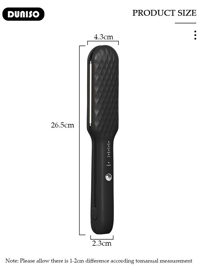DUNISO Cordless Hair Straightener, Hair Straightening Iron with 3 Heat Settings, Rechargeable Flat Iron with Adjustable Temp for Straightening Curling Hair, Fast Heat Up, Portable Hair Iron for All Hair Types Hair Straightener - Image 4