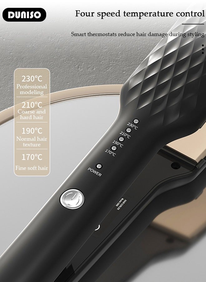 DUNISO Cordless Hair Straightener, Hair Straightening Iron with 3 Heat Settings, Rechargeable Flat Iron with Adjustable Temp for Straightening Curling Hair, Fast Heat Up, Portable Hair Iron for All Hair Types Hair Straightener - Image 3