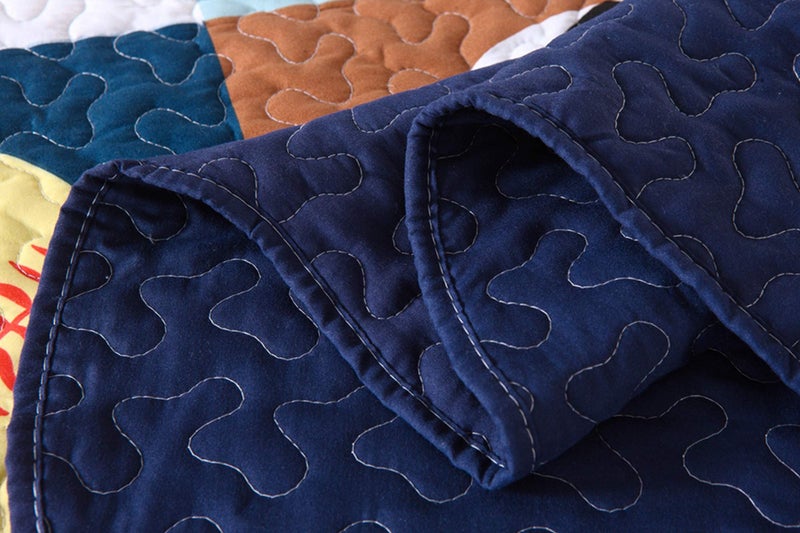 MarCielo 2 Piece Kids Bedspread Quilts Set Throw Blanket for Teens Boys Bed Printed Bedding Coverlet, Twin Size, Blue Basketball Football Sports, American Football (Twin) - Image 5