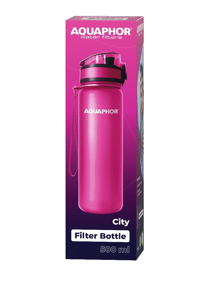 Aquaphor AQUAPHOR City Bottle 500ml, Travel Water Bottle with Activated Carbon Filter, Filters Chlorine & Impurities, Made of Tritan & BPA-Free, Stay Hydrated On the Go - Image 5