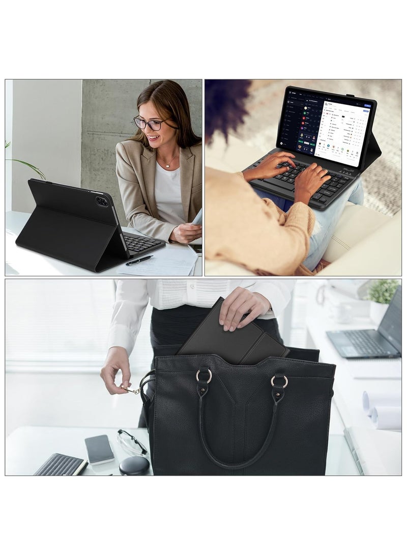 عام حافظة لوحة مفاتيح متوافقة مع هونر باد إكس 9 11.5 بوصة 2023 ، لوحة مفاتيح بلوتوث مغناطيسية لاسلكية قابلة للفصل ، غطاء جلد بولي يوريثان ممتاز مع حامل قلم رصاص - Image 5