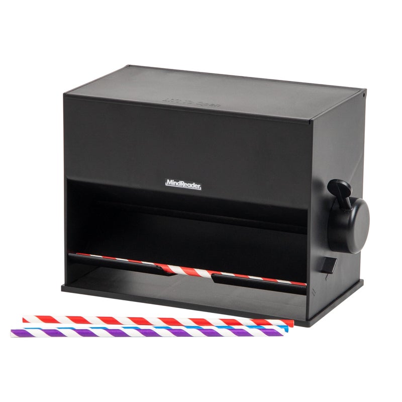 Mind Reader Straw Dispenser  Pencil Dispenser  Classroom Must Have  Restaurant Supply  Plastic  8.5"" L x 5"" W x 6.5"" H  Black - Image 1