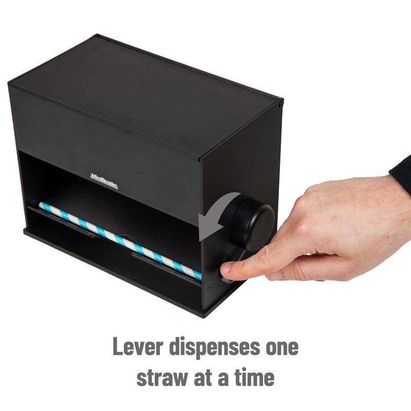 Mind Reader Straw Dispenser  Pencil Dispenser  Classroom Must Have  Restaurant Supply  Plastic  8.5"" L x 5"" W x 6.5"" H  Black - Image 5