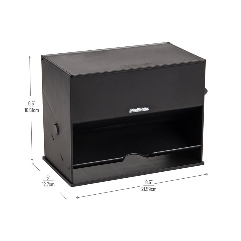 Mind Reader Straw Dispenser  Pencil Dispenser  Classroom Must Have  Restaurant Supply  Plastic  8.5"" L x 5"" W x 6.5"" H  Black - Image 3