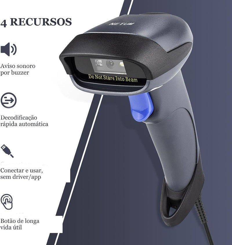 2D Barcode Scanner with Stand USB 2.0 Wired QR Code Imager Automatic Barcode Reader Handhold Scanner Gun with USB Cable for Laptops, Computers, Cashier, POS -M5S - Image 3