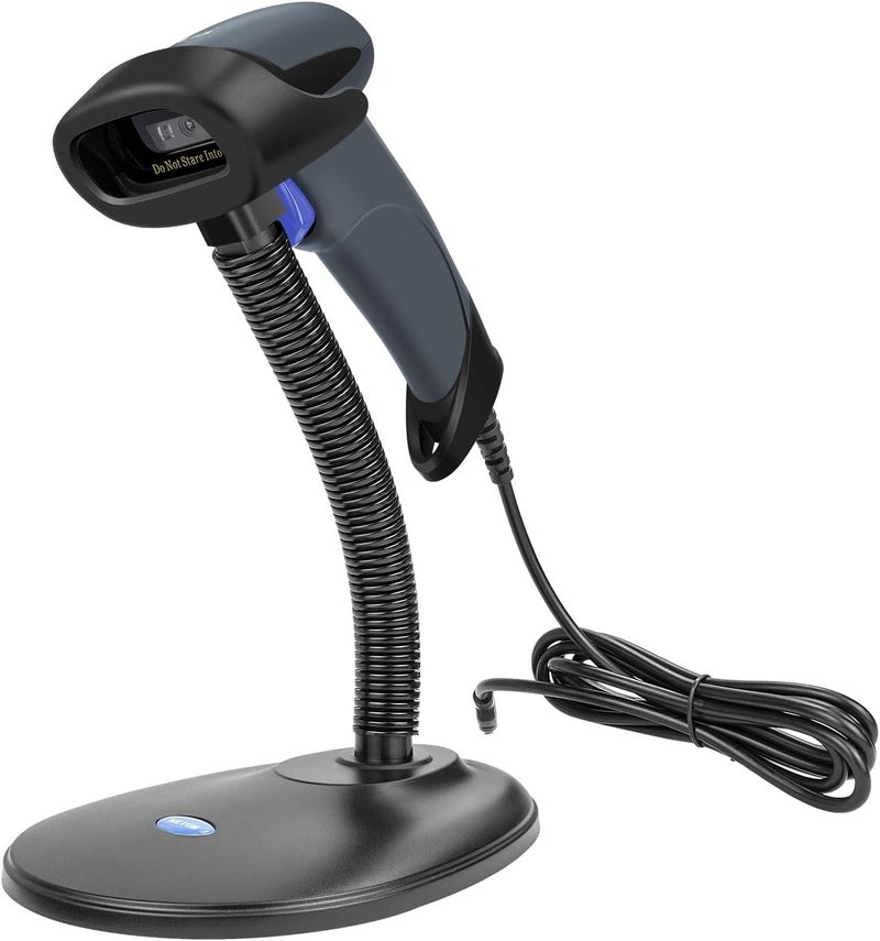 2D Barcode Scanner with Stand USB 2.0 Wired QR Code Imager Automatic Barcode Reader Handhold Scanner Gun with USB Cable for Laptops, Computers, Cashier, POS -M5S - Image 1