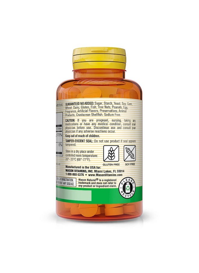 Mason Natural - Vitamin B12 100 Mcg With Calcium Healthy Conversion Of Food Into Energy Supports Nerve Function And Health 100 Tablets - Image 1