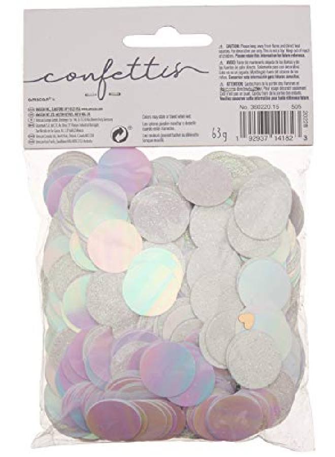 Amscan Foil And Glitter Circle Confetti Pack | Iridescent | 1Ct - Image 3