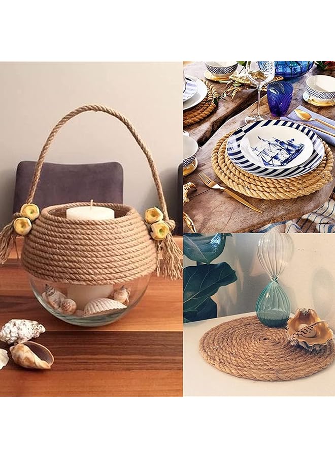 erorex 10M Jute Rope 8Mm Natural Jute Twine Rustic Cord Hemp String For Diy Box Packing Wedding Decoration Bundling Wrapping Floristry Arts Crafts - Image 4