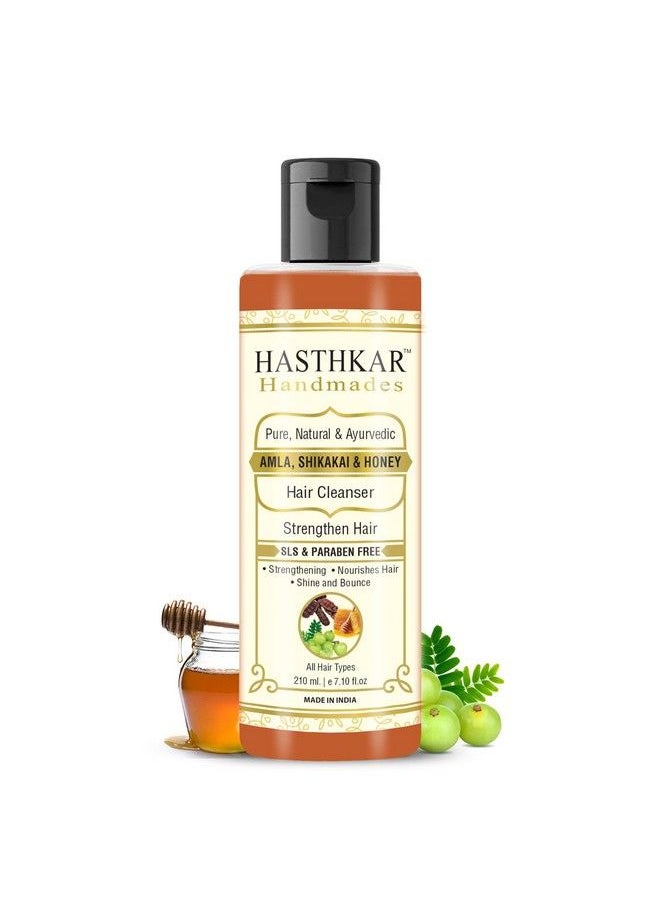 byPurenaturals Hasthhkar Hair Shampoo For Men & Women 210Ml Amla Honey & Shikakai Shampoo Herbal Natural & Ayurvedic Hair Cleanser Sls Paraben Free Hair Shampoo  - Image 1