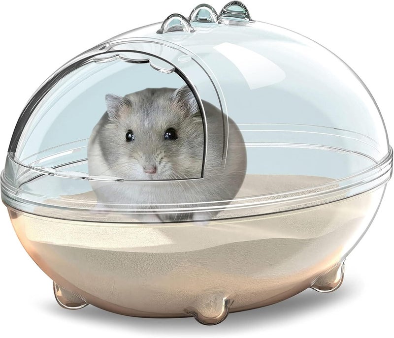 SWIUKPHE Hamster Bathroom, Bathtub Box, dust Bath for Hamster, Sand Bath Container, Bathing Bowl, Transparent Beds, Hamster Bathtub Toilet for Accessories, Small - Image 1