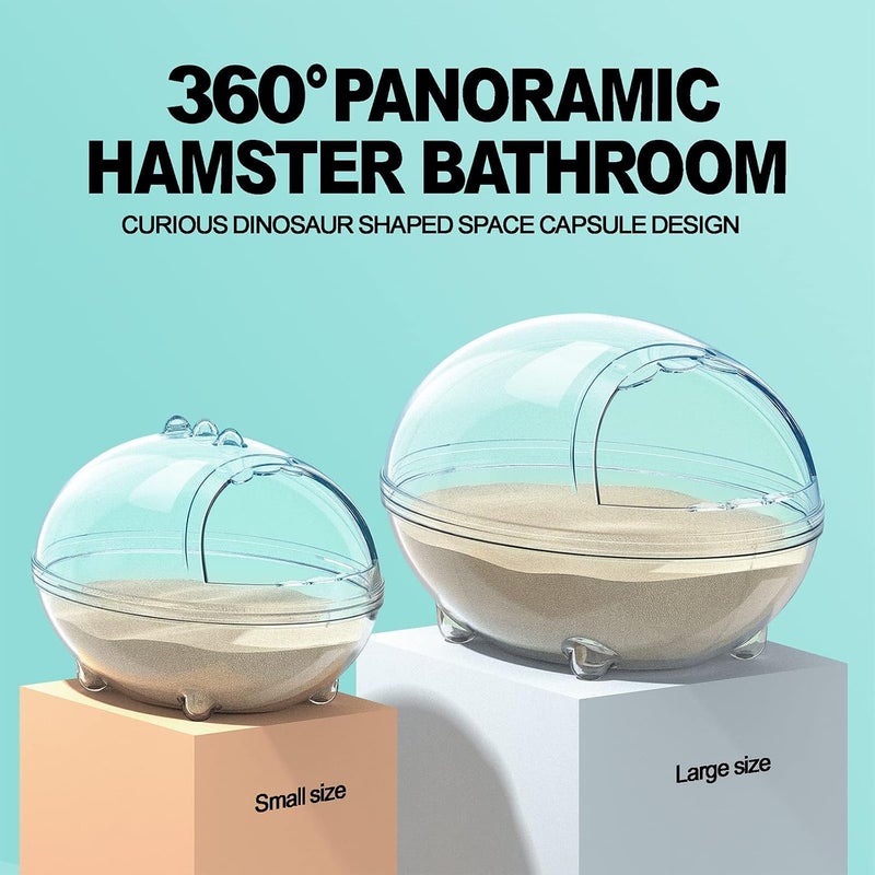 SWIUKPHE Hamster Bathroom, Bathtub Box, dust Bath for Hamster, Sand Bath Container, Bathing Bowl, Transparent Beds, Hamster Bathtub Toilet for Accessories, Small - Image 5