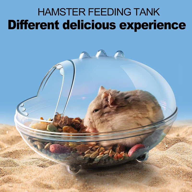 SWIUKPHE Hamster Bathroom, Bathtub Box, dust Bath for Hamster, Sand Bath Container, Bathing Bowl, Transparent Beds, Hamster Bathtub Toilet for Accessories, Small - Image 3