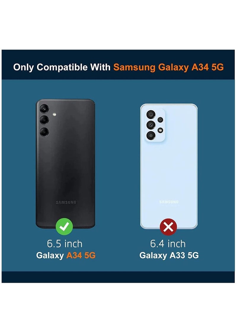 BORTONY Samsung A34 5G Case with Magnetic Car Mount Kickstand Holder Premium Silicone Vertical and Horizontal Hand Strap Grip Cover for Samsung Galaxy A34 5G - Image 2