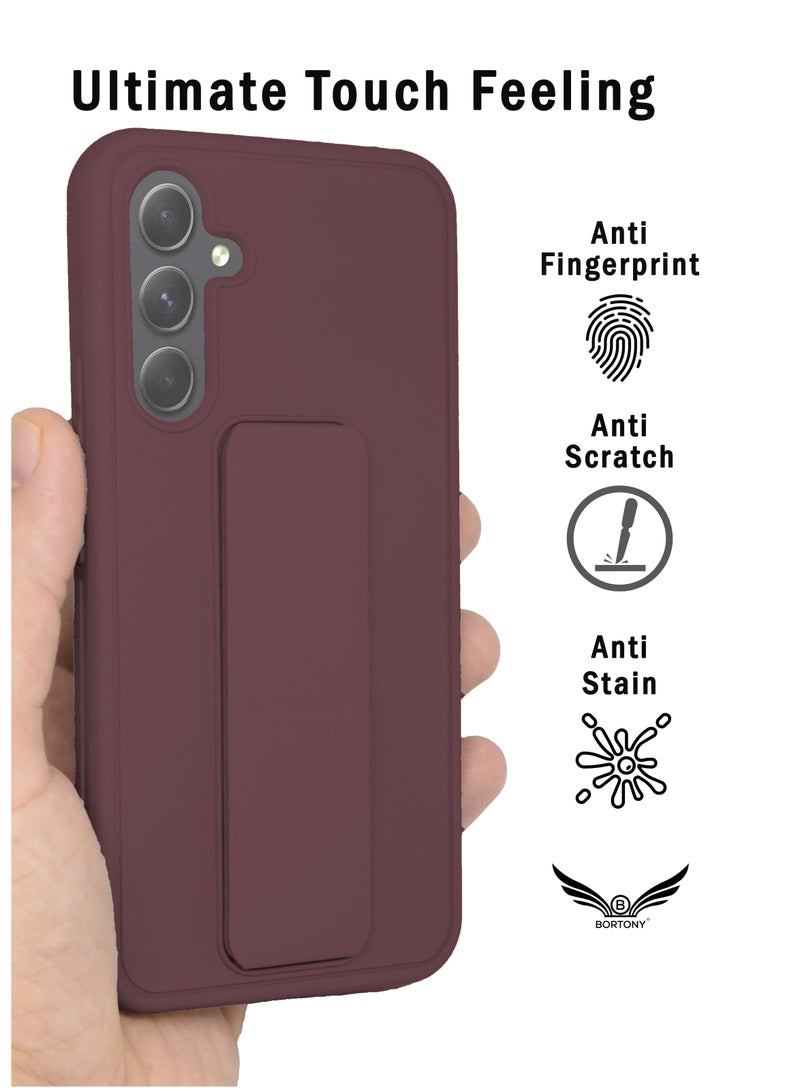 BORTONY Samsung A34 5G Case with Magnetic Car Mount Kickstand Holder Premium Silicone Vertical and Horizontal Hand Strap Grip Cover for Samsung Galaxy A34 5G - Image 5